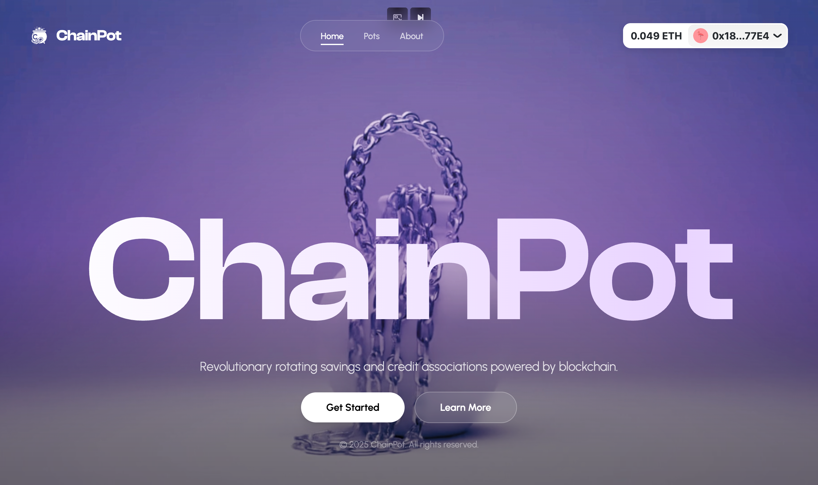 ChainPot rotating savings protocol interface